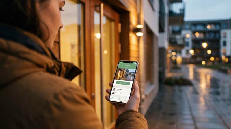 Управление доступом открытие умного домофона через приложение на смартфоне